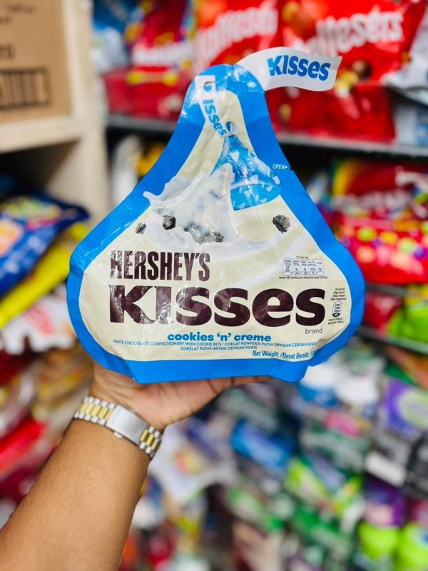 Hershey’s Kisses Cookies N Creme – white chocolate kisses with cookie bits