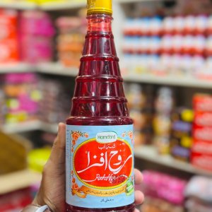 Hamdard Rooh Afza herbal syrup bottle for refreshing summer drink
