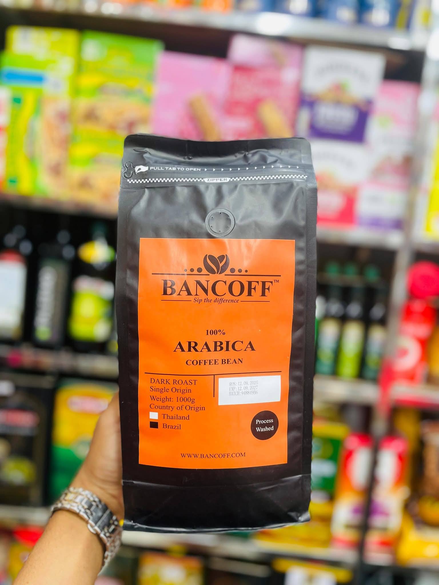 BANCOFF 100% Arabica Coffee Beans 1kg premium whole coffee beans