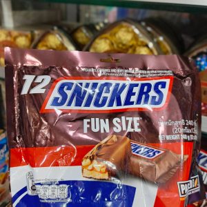 Snickers Fun Size 12 pack chocolate bars imported caramel nougat peanut chocolate mini bars