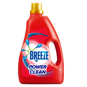Breeze Power Clean liquid detergent 2.8kg laundry washing liquid bottle