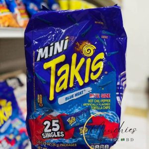 Mini Takis Blue Heat Bite Size Chips 25 Singles Pack 35g imported spicy rolled tortilla snacks