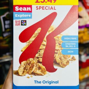 Special K Original 500g cereal by Kellogg's crispy breakfast cereal box