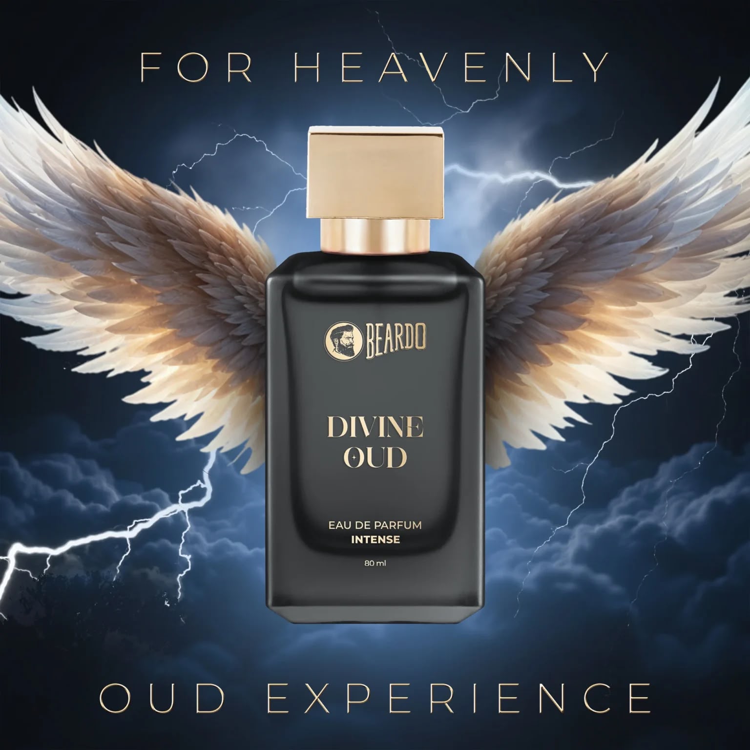 Beardo Divine Oud Eau de Parfum 80ml is a premium men's oud fragrance with saffron, nutmeg, patchouli, and agarwood notes. A sophisticated oriental perfume for daily wear and special occasions. Available at ImportShopBD.