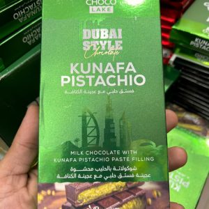 Choco Lake Premium Kunafa Pistachio Milk Chocolate 190g with pistachio paste filling