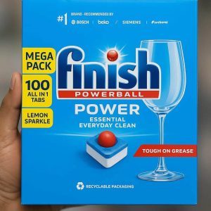 Finish All in 1 Powerball Dishwasher Tablets 100 Tabs for powerful dishwasher cleaning