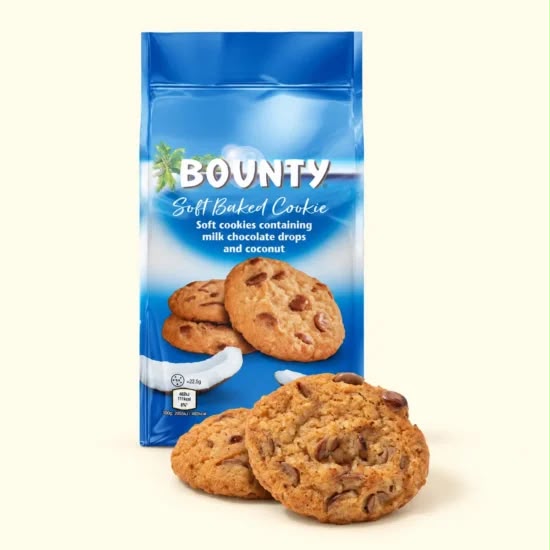 Bounty Soft Baked Cookies 180g imported from the UK